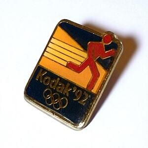 Vintage Eastman Kodak Lapel Pin 1992 Olympic Games Blue Yellow Red Enamel